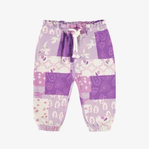Pantalon mauve à imprimé patchwork, bébé || Purple pants with patchwork print, baby