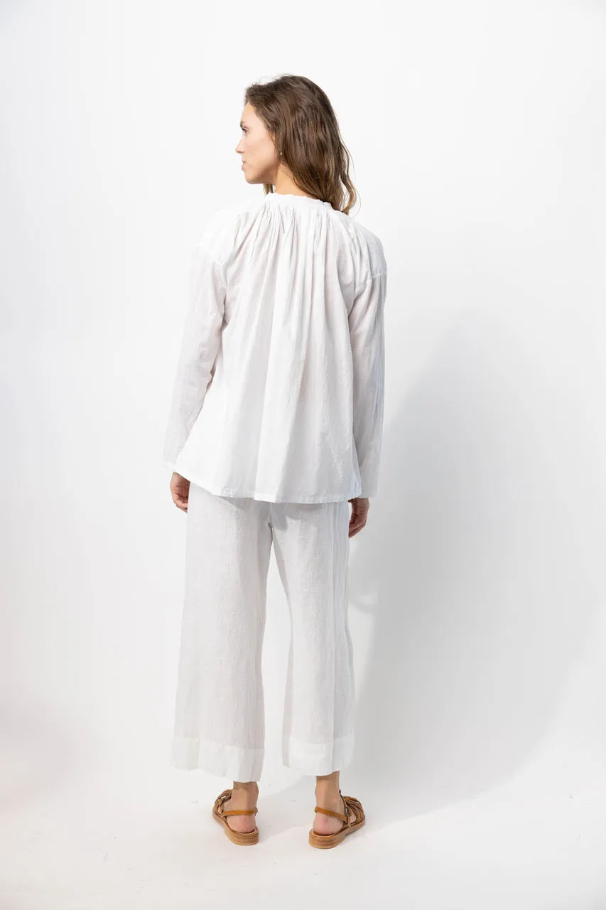Pants with Velvet Ribbon in Rice