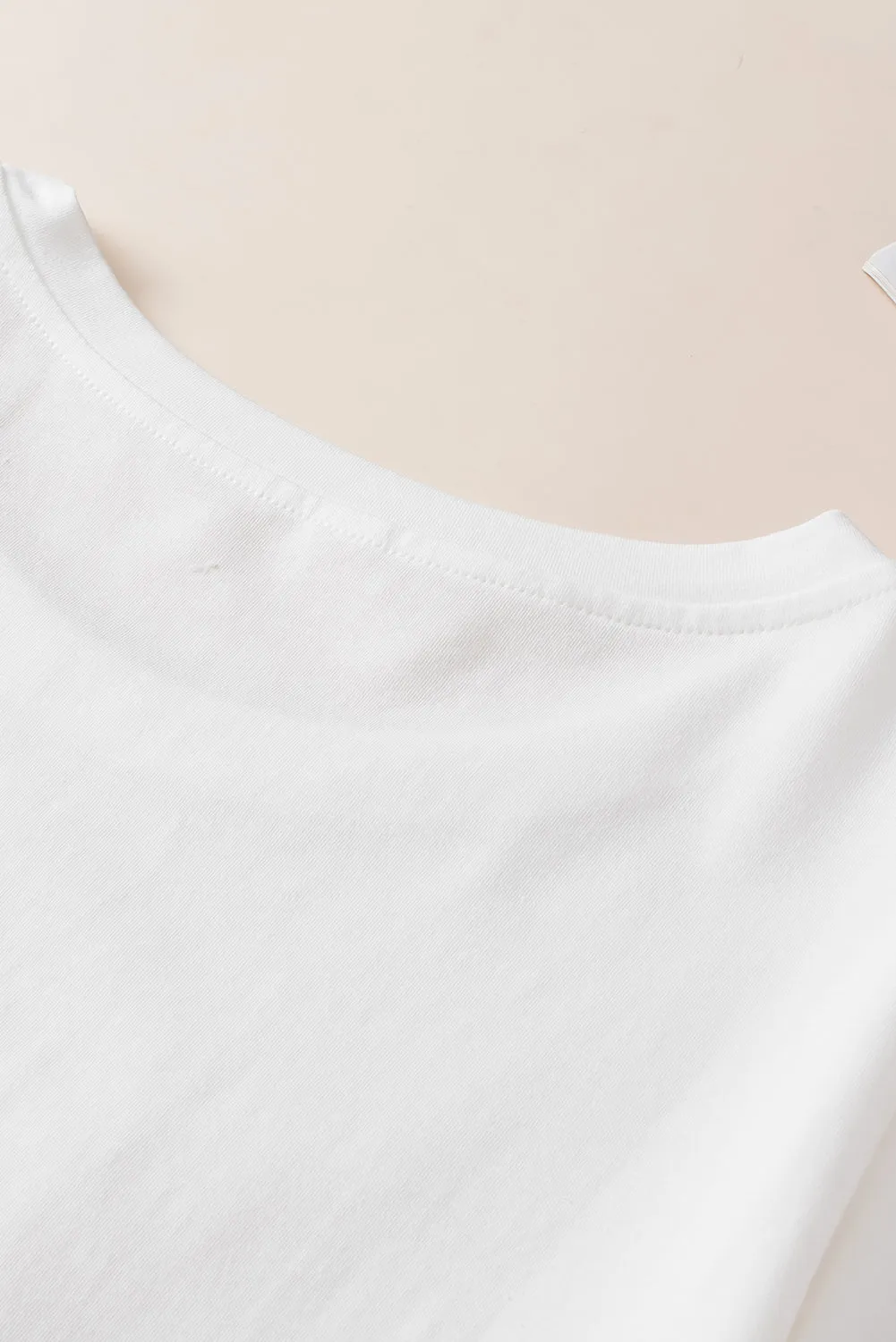 Patched Half Sleeve Oversized Tee