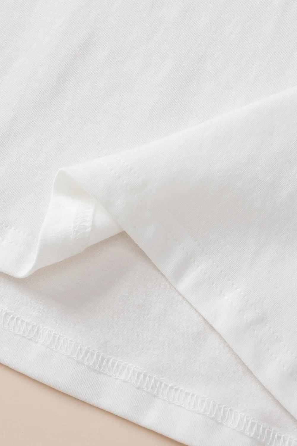 Patched Half Sleeve Oversized Tee