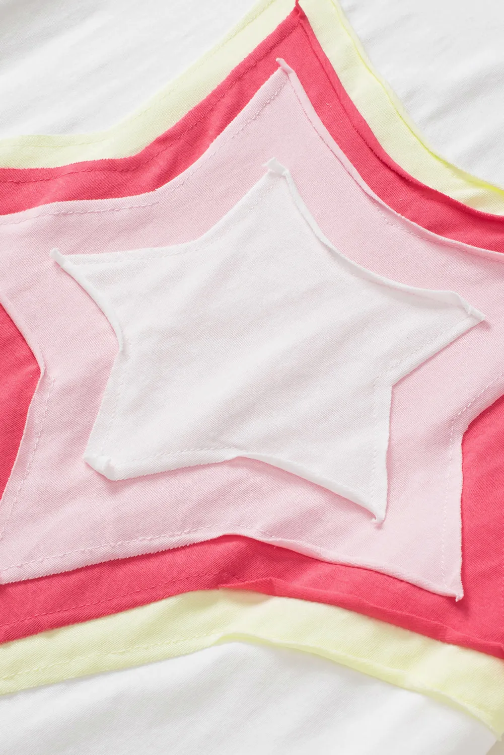 Patched Half Sleeve Oversized Tee