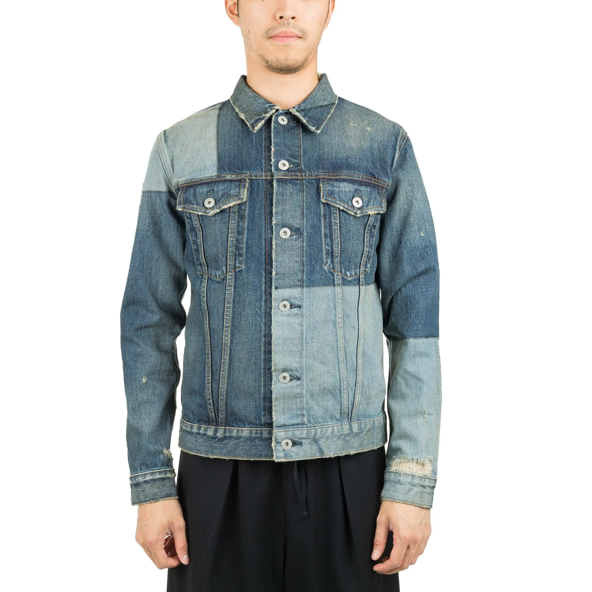 Patchwork Denim Jacket Washed Indigo