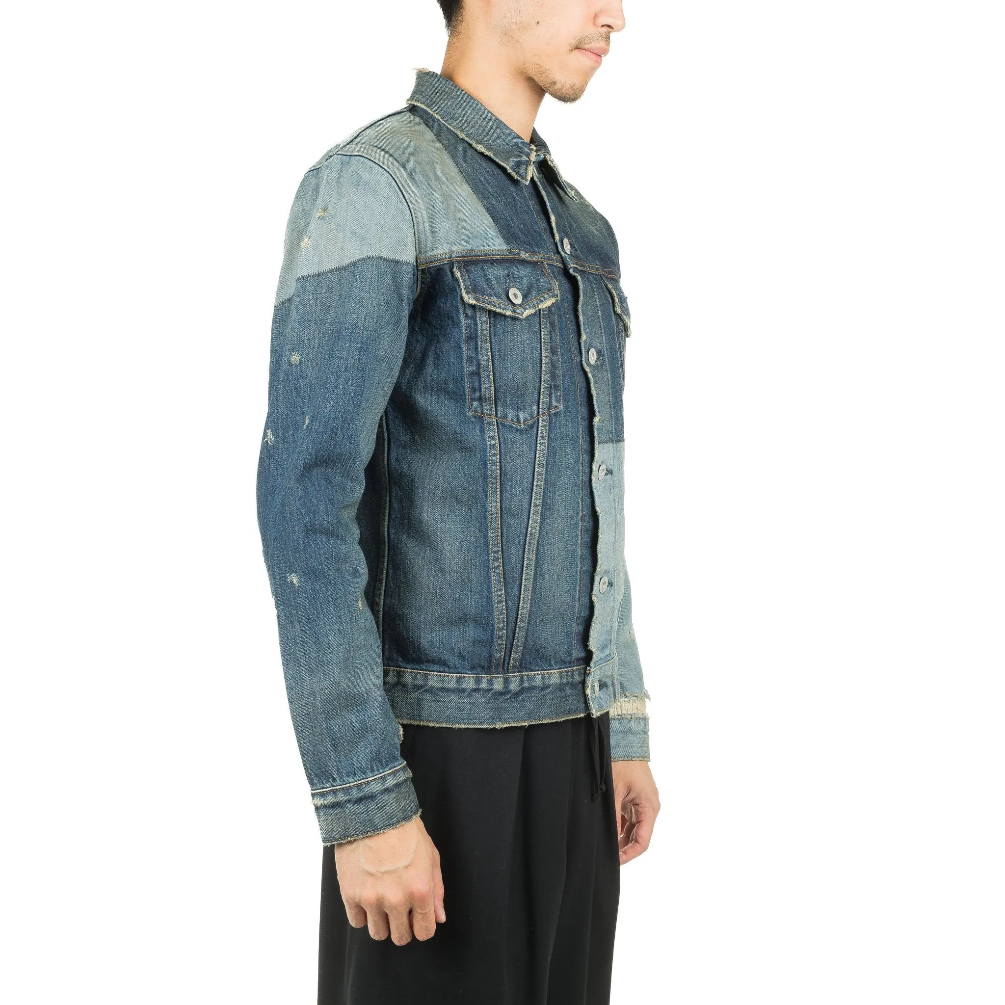 Patchwork Denim Jacket Washed Indigo