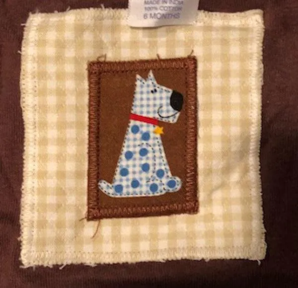 Patchwork Dog Pattern Infant Shorts with Matching Tee and Hat