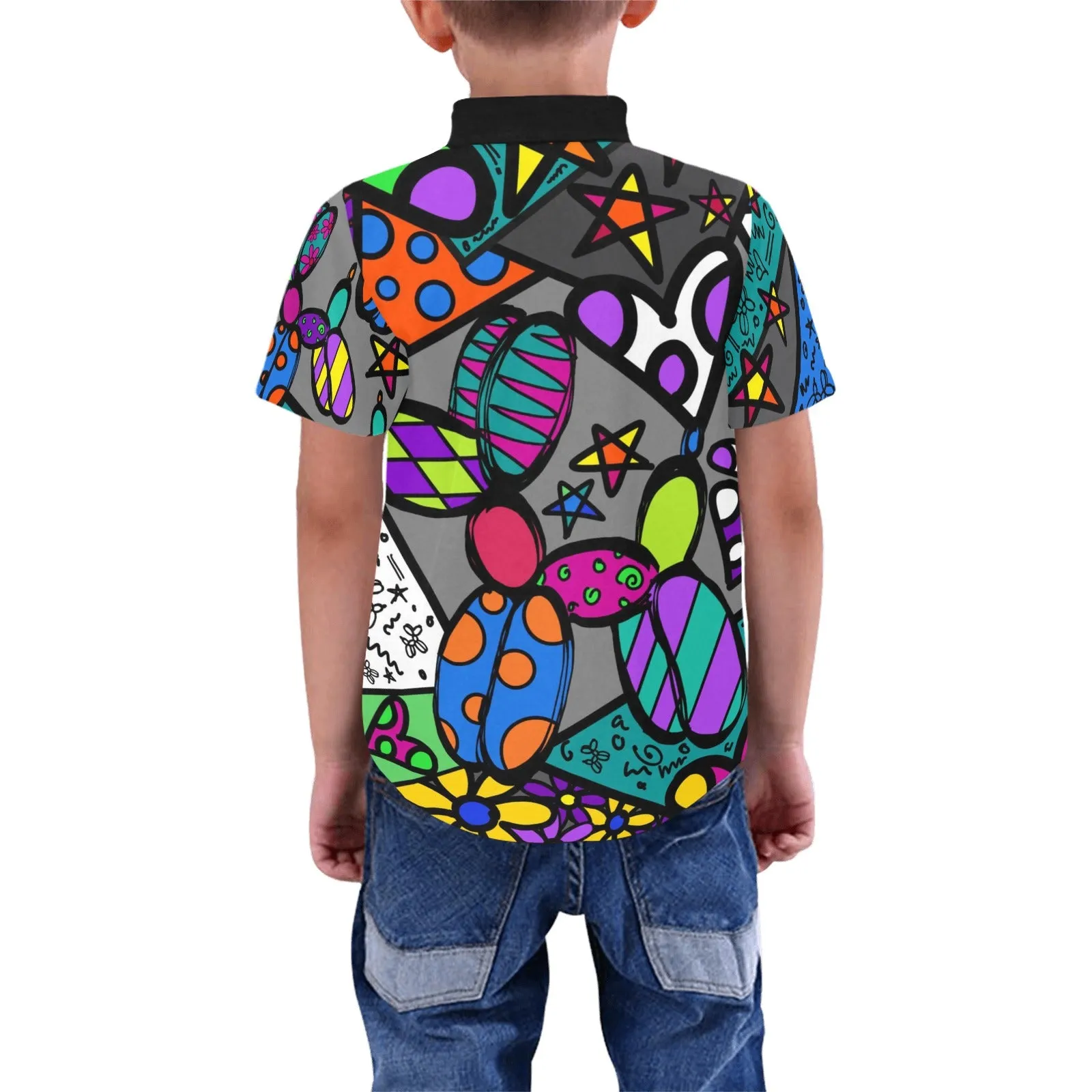 Patchwork Pup - Women and Kids Short Sleeve Shirt
