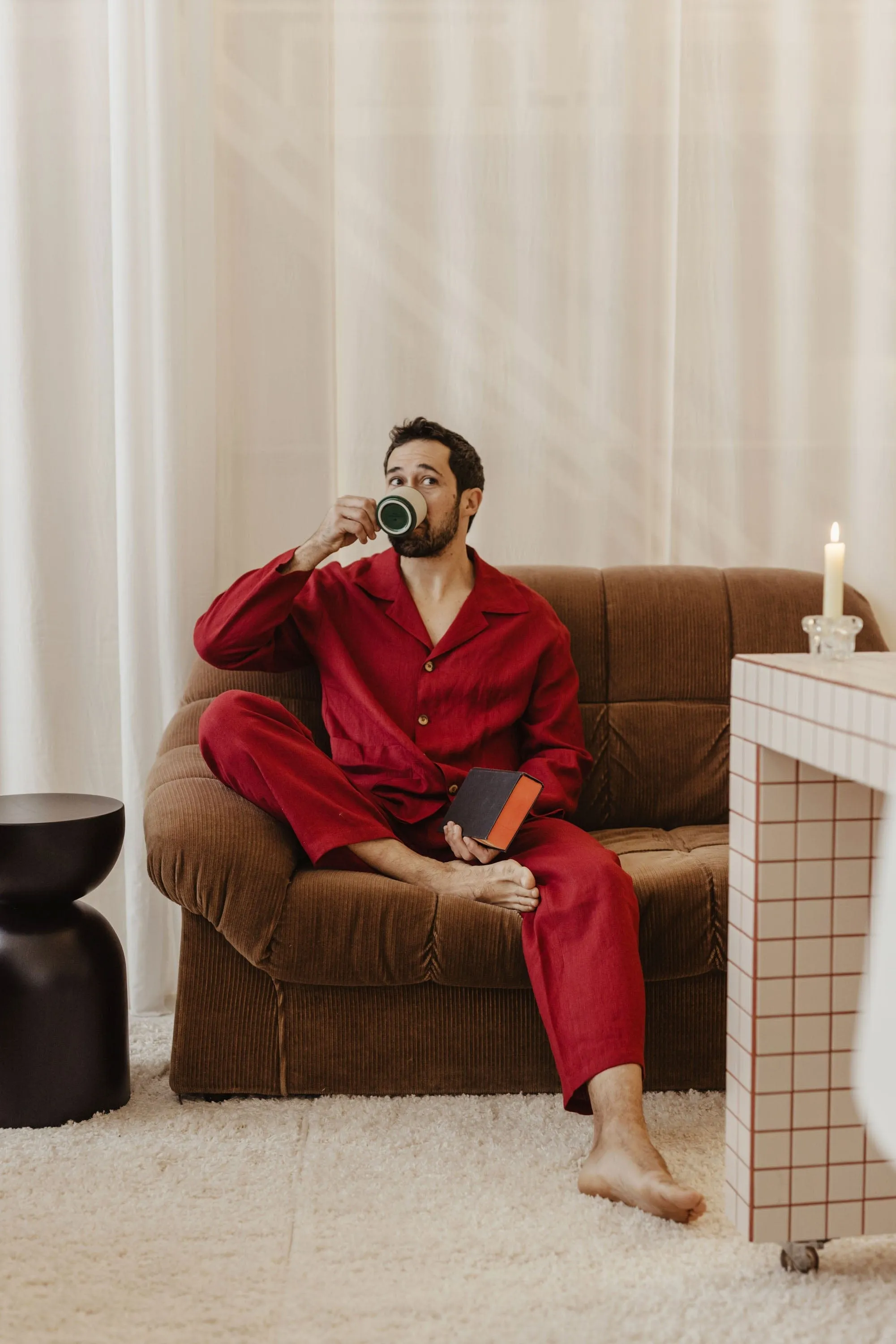 Perkunas Men's Linen Pyjama Set | Multiple Colours