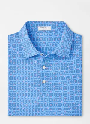 Peter Millar Mens Classic Fit Spokes Performance Mesh Polo - Sean Self Collar - LIBERTY BLUE