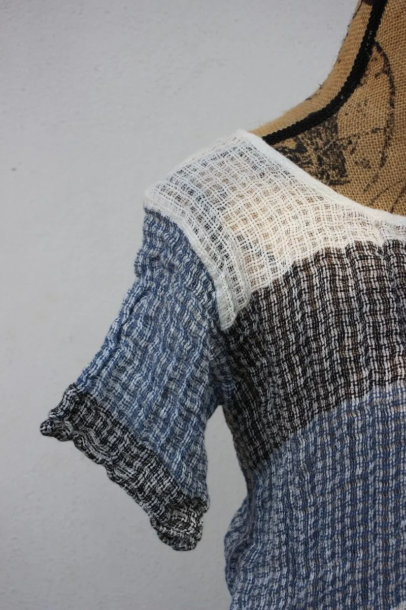 Pure Italian Linen Positano Tricolor Long Top