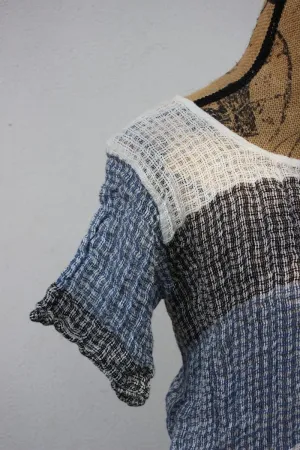 Pure Italian Linen Positano Tricolor Long Top