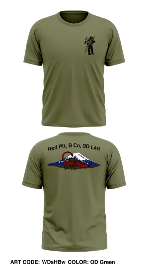 Red Plt, B Co, 3D LAR Store 1 Core Men's SS Performance Tee - WDsHBw