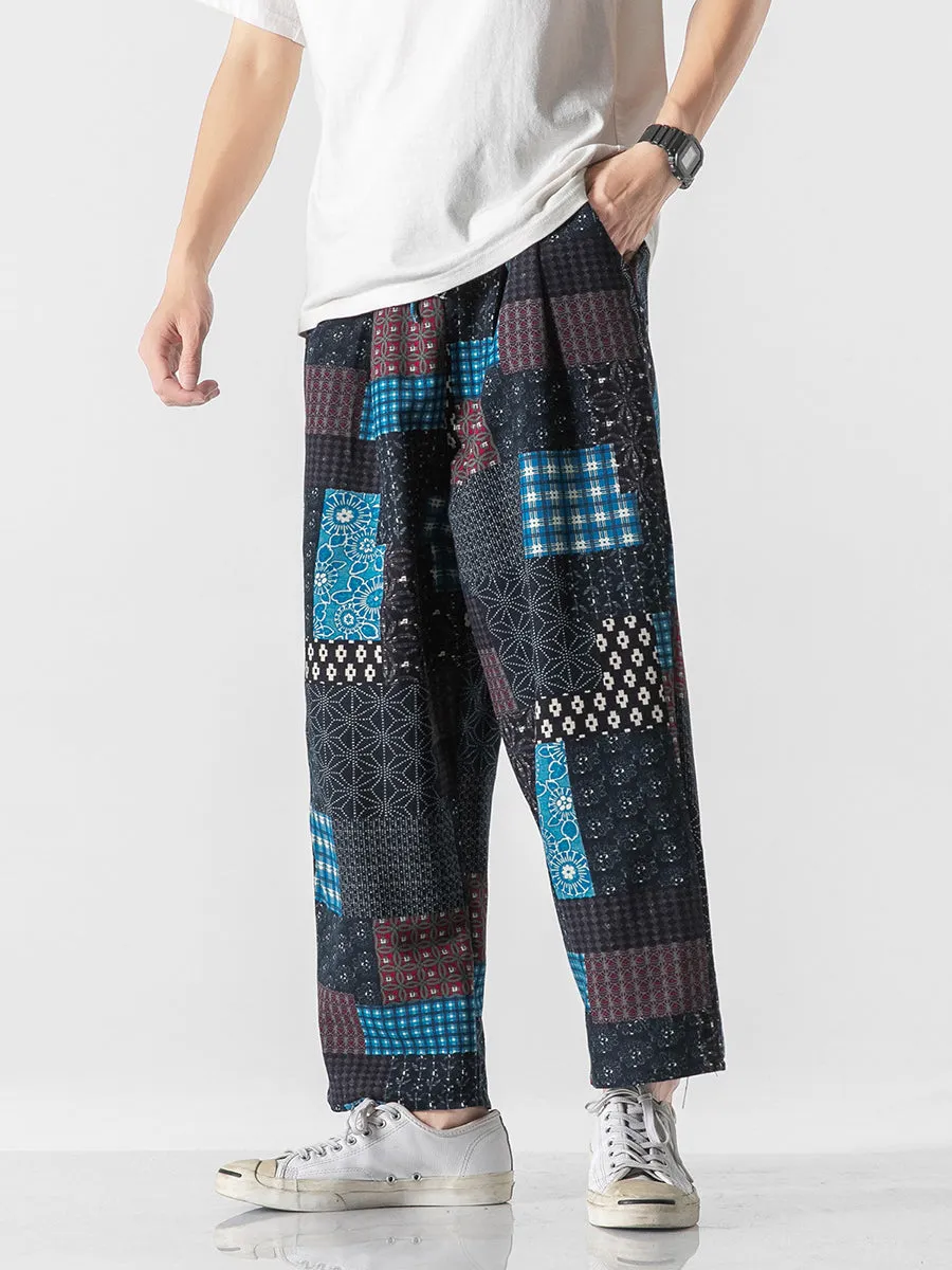 Retro Drawstring Cotton Linen Pants