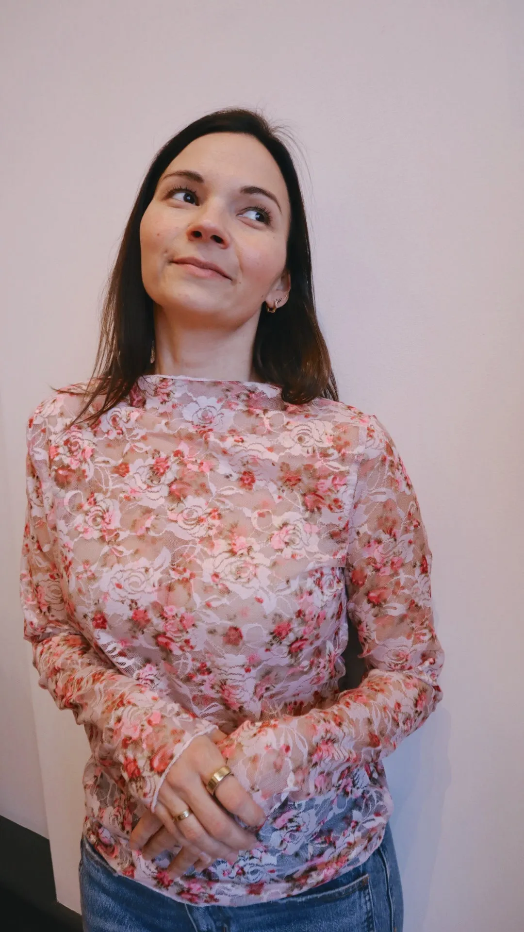 Rose Lace Mesh Top