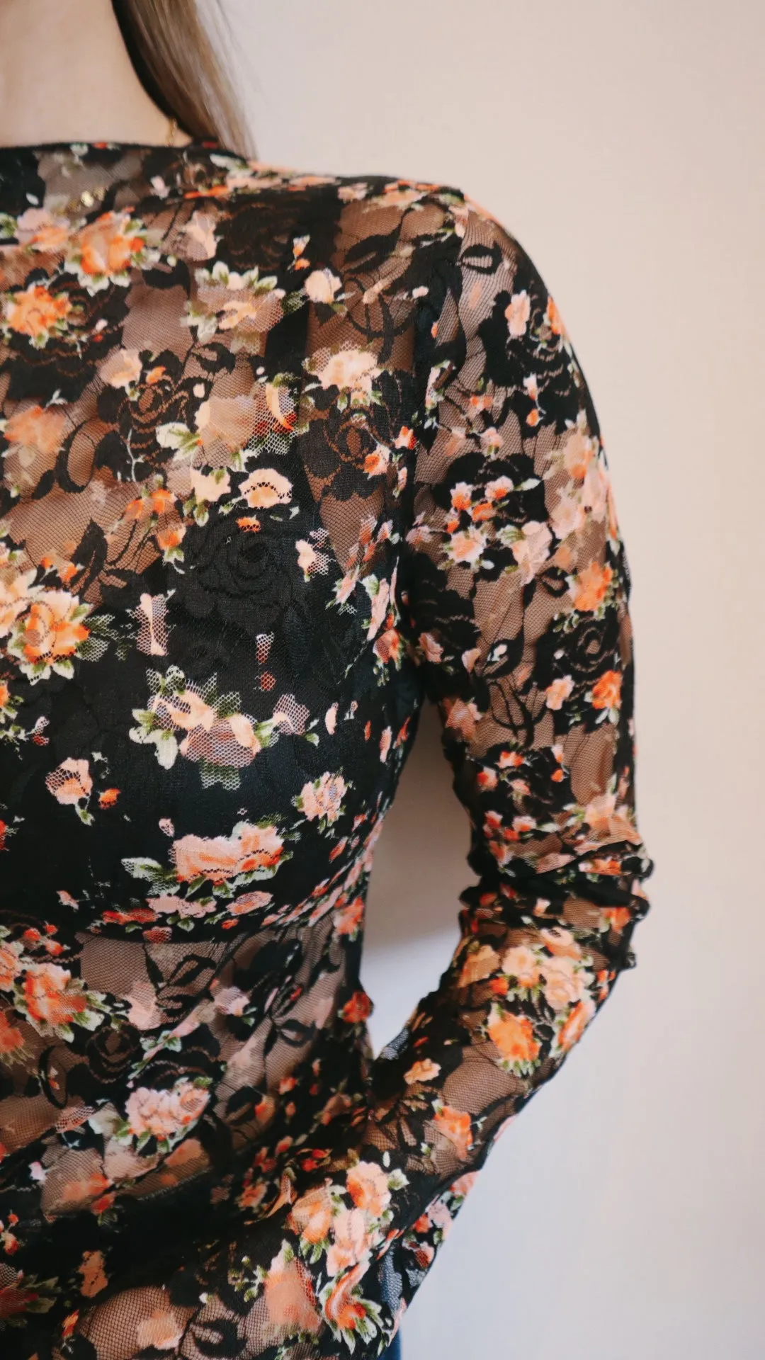 Rose Lace Mesh Top