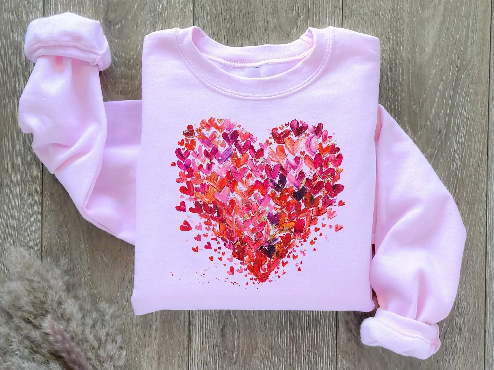 SALE- Brushstroke Hearts Print Pullover (2 colors!)