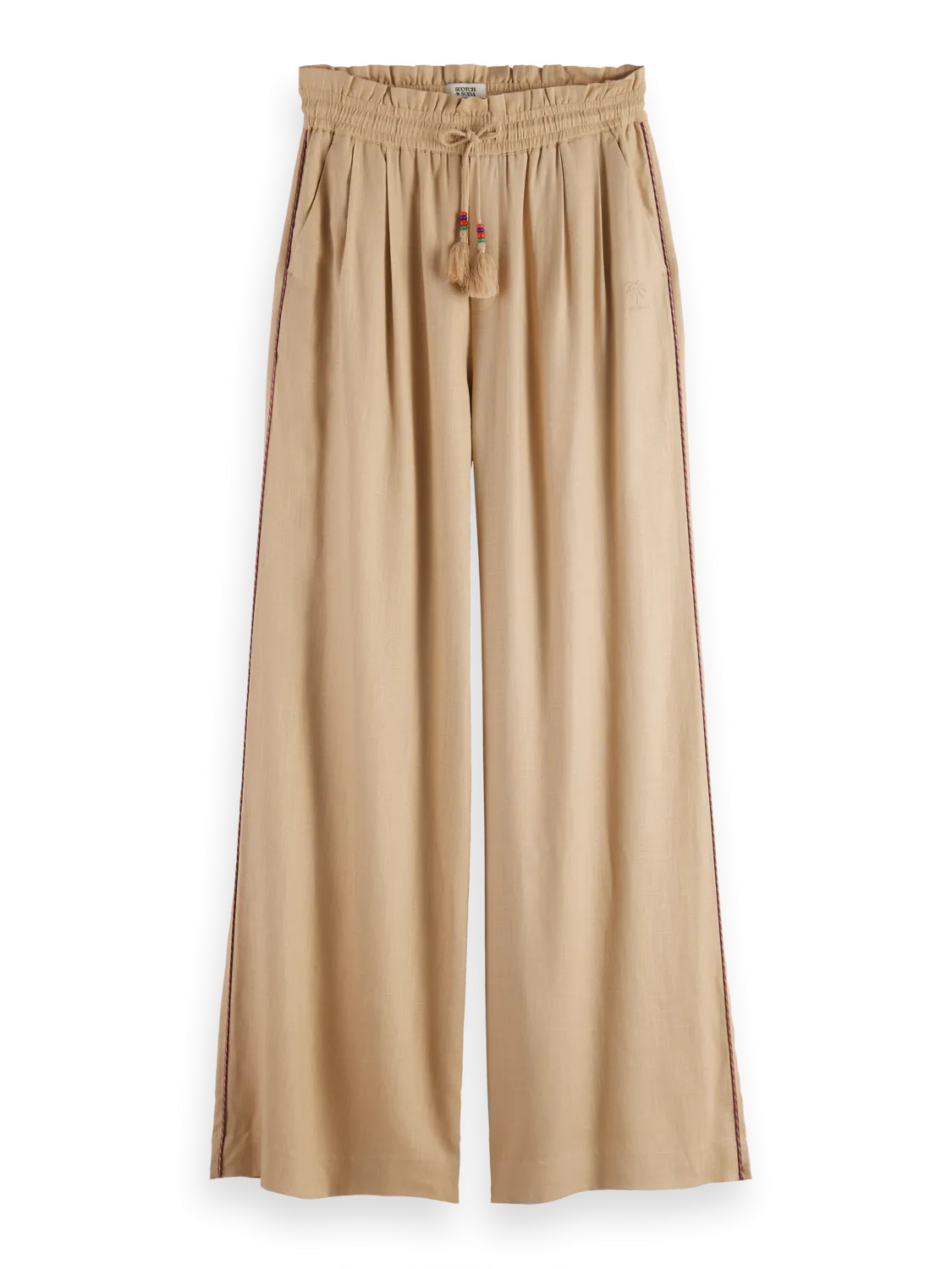 Scotch & Soda Linen Pull On Pant - Mocha