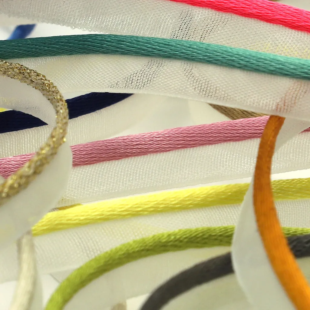 See-Through Piping Tape #161 Cognac & White