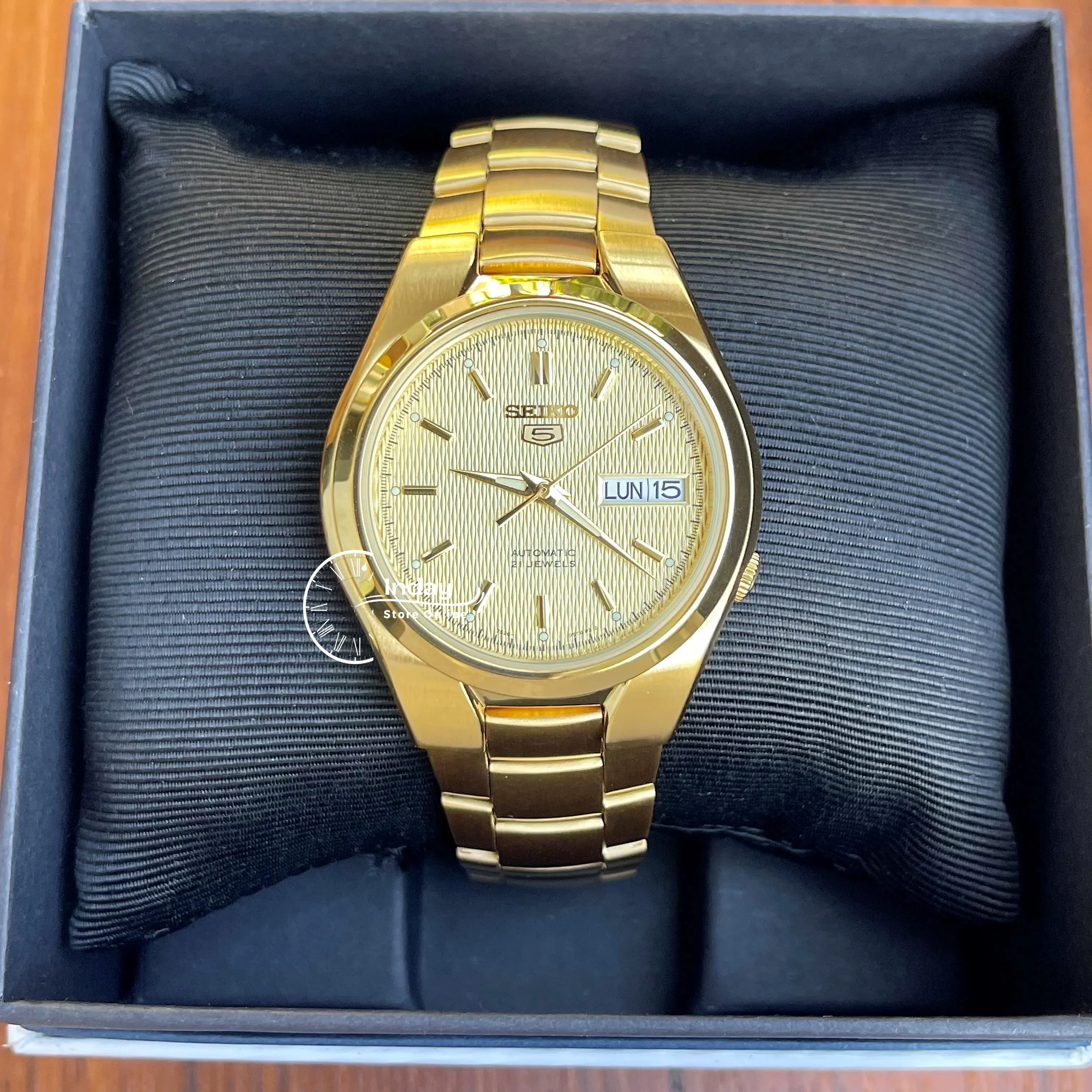 Seiko Automatic Men's Watch SNK610K1 Gold Tone Stainless Steel See Through Case Back