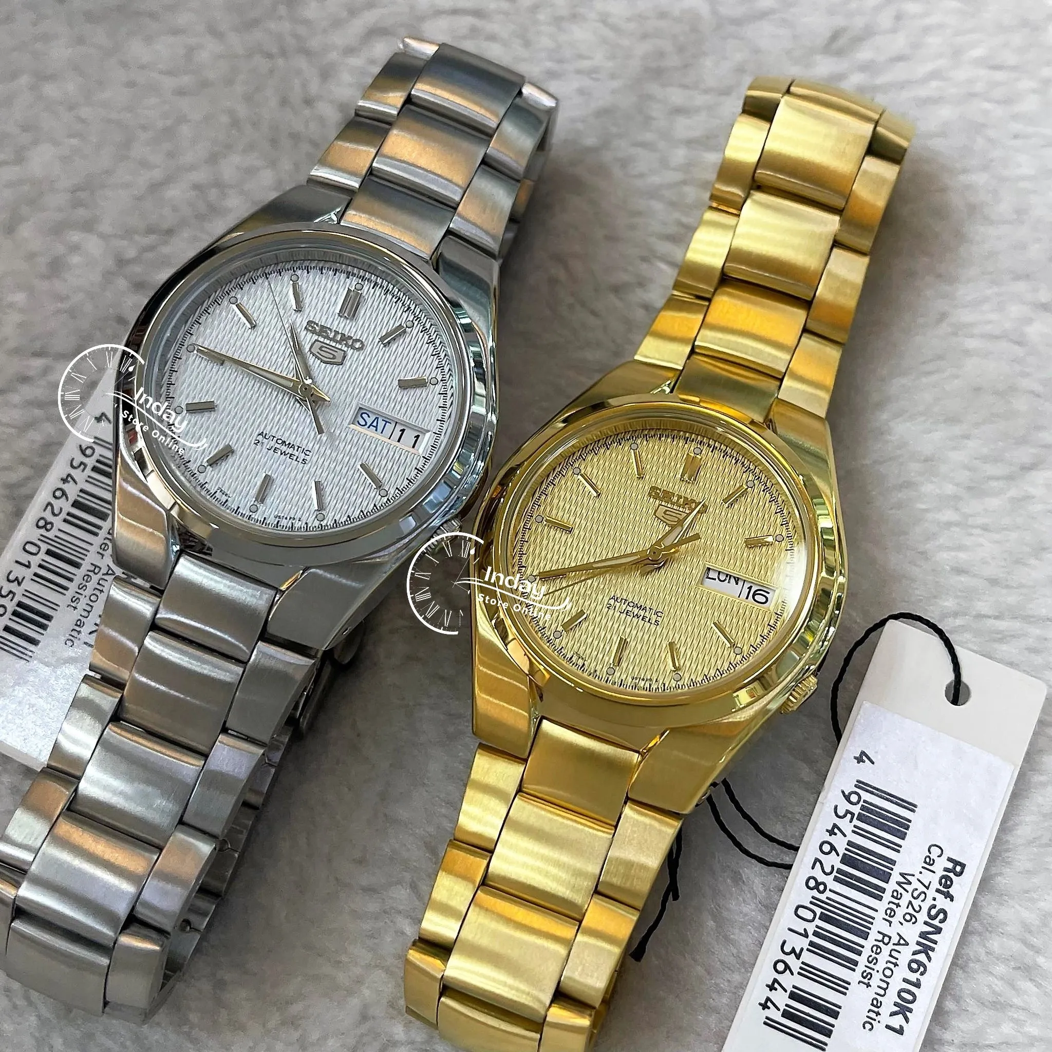 Seiko Automatic Men's Watch SNK610K1 Gold Tone Stainless Steel See Through Case Back