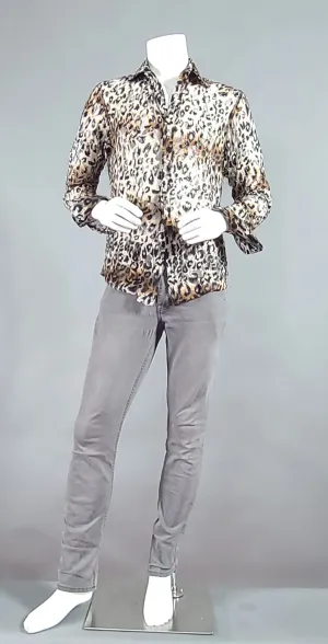 Sheer Leopard Button Down