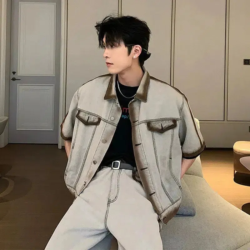 Short-sleeved Denim Suit