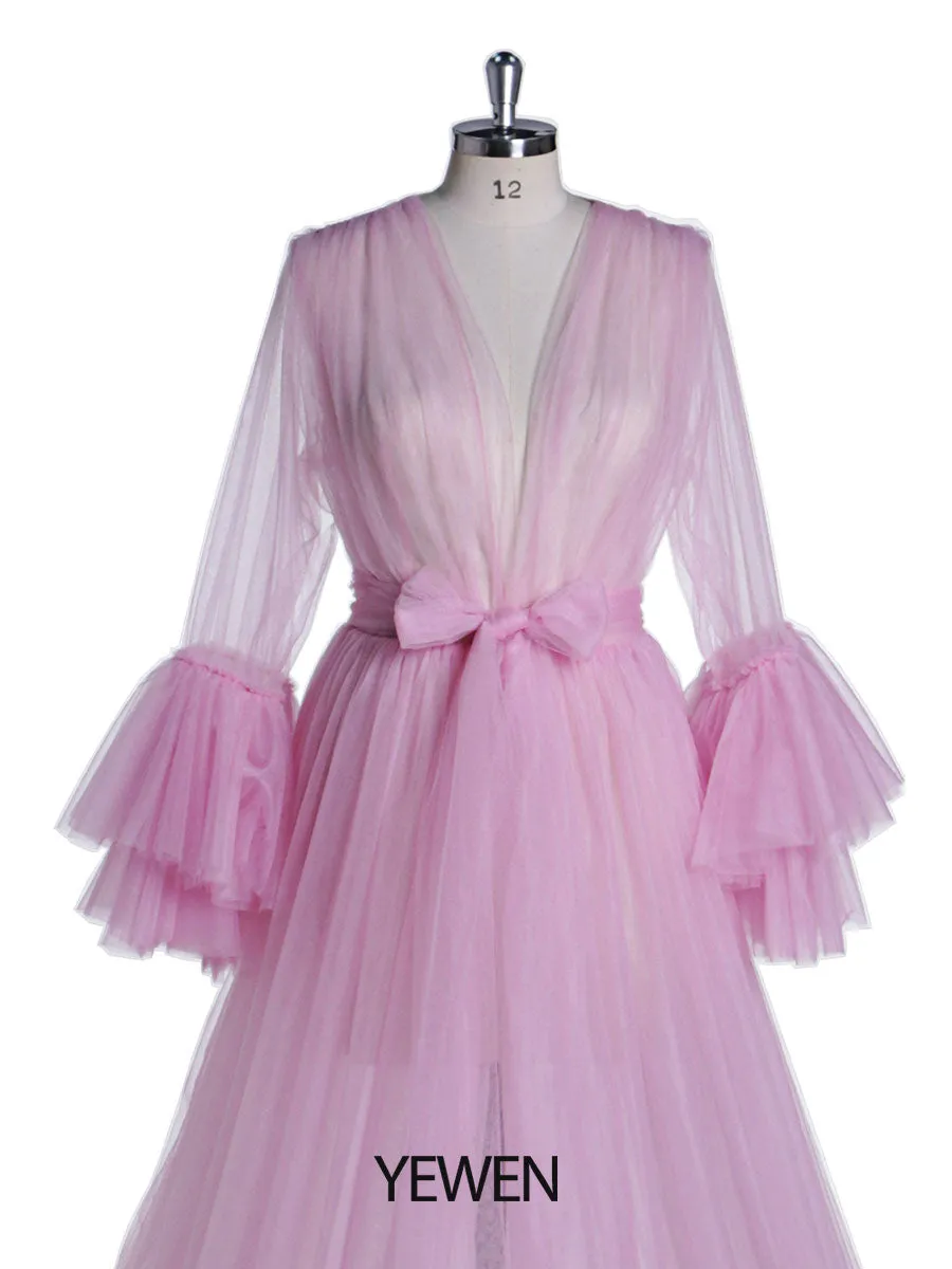 Soft Tulle Maternity Dress See Through Maternity Gowns for Photo Shoots Women Pregnancy Photoshoot Props YW231057