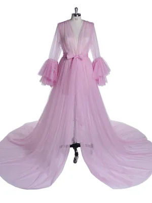 Soft Tulle Maternity Dress See Through Maternity Gowns for Photo Shoots Women Pregnancy Photoshoot Props YW231057