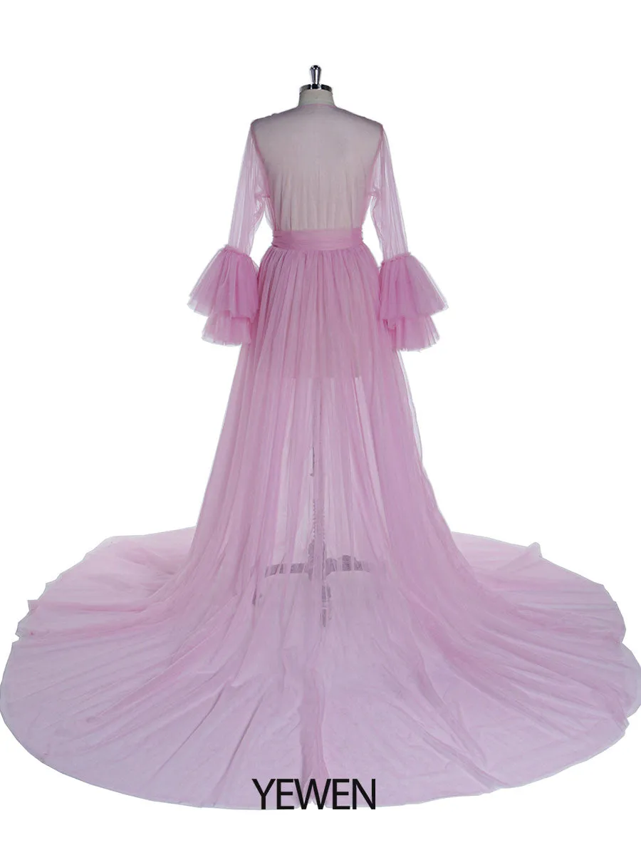 Soft Tulle Maternity Dress See Through Maternity Gowns for Photo Shoots Women Pregnancy Photoshoot Props YW231057