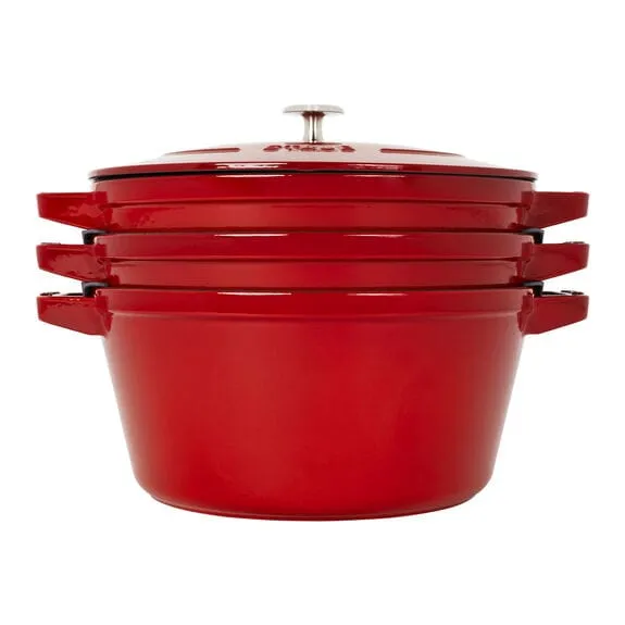 Staub 4pc Cast Iron Stackable Set Cherry STB-14582406