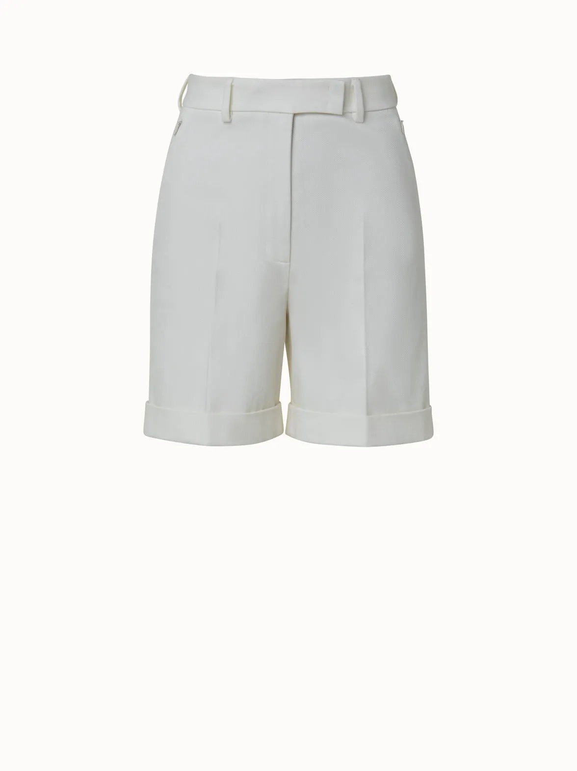 Straight Cotton Denim Stretch Shorts