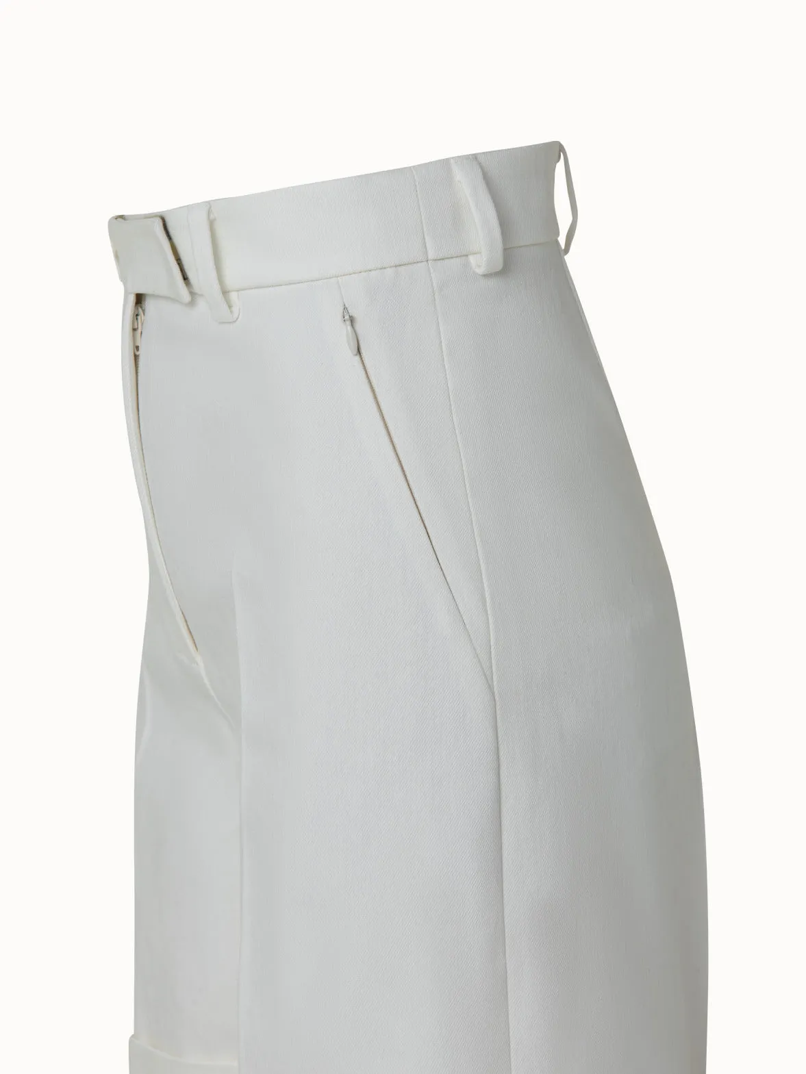 Straight Cotton Denim Stretch Shorts