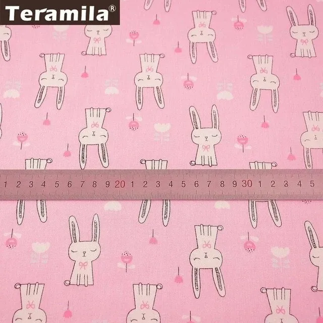 Teramila Pink Crown Style 100% Twill Cotton Fabric for Art Craft Sewing Home Textile Bedding Set Patchwork Material By the Meter