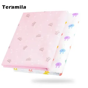 Teramila Pink Crown Style 100% Twill Cotton Fabric for Art Craft Sewing Home Textile Bedding Set Patchwork Material By the Meter