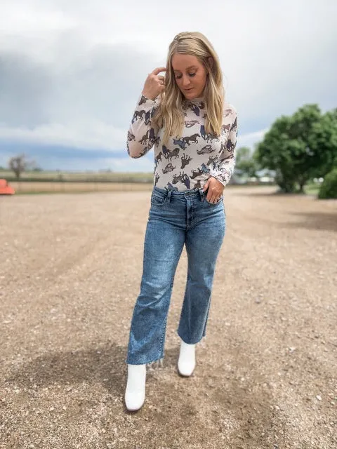 The Wild Horses Mesh Top - Ivory