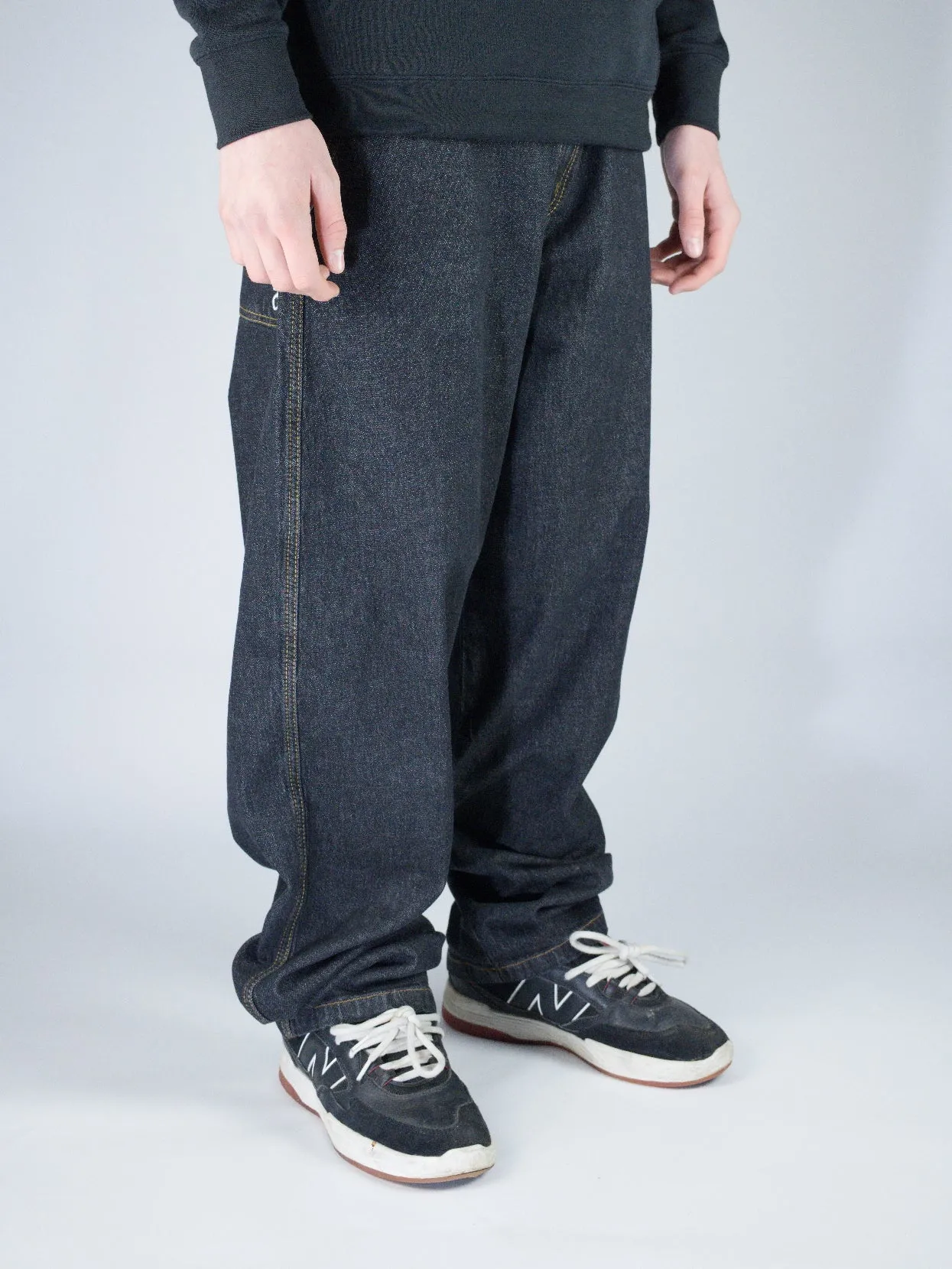 Three Sixty London - Og Baggy Fit Work Denim Jeans - Washed Black