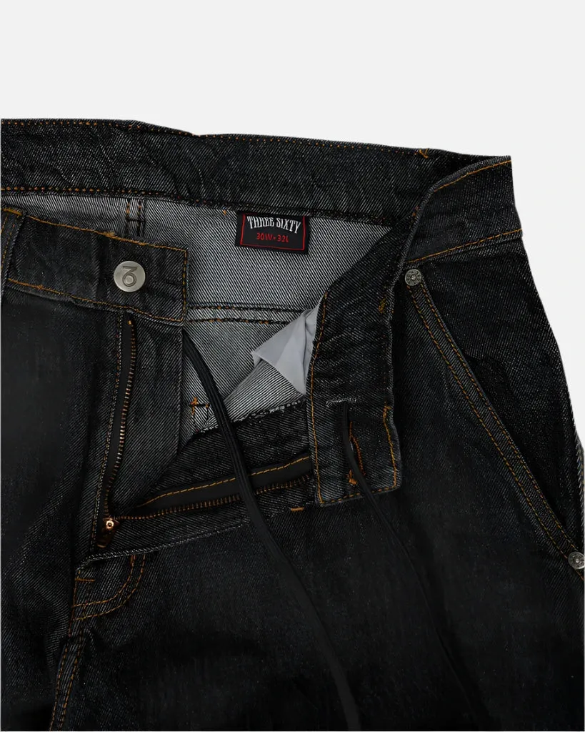Three Sixty London - Og Baggy Fit Work Denim Jeans - Washed Black