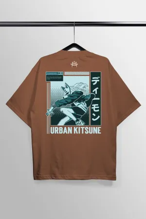 Urban Kitsune Brown Oversized Tee
