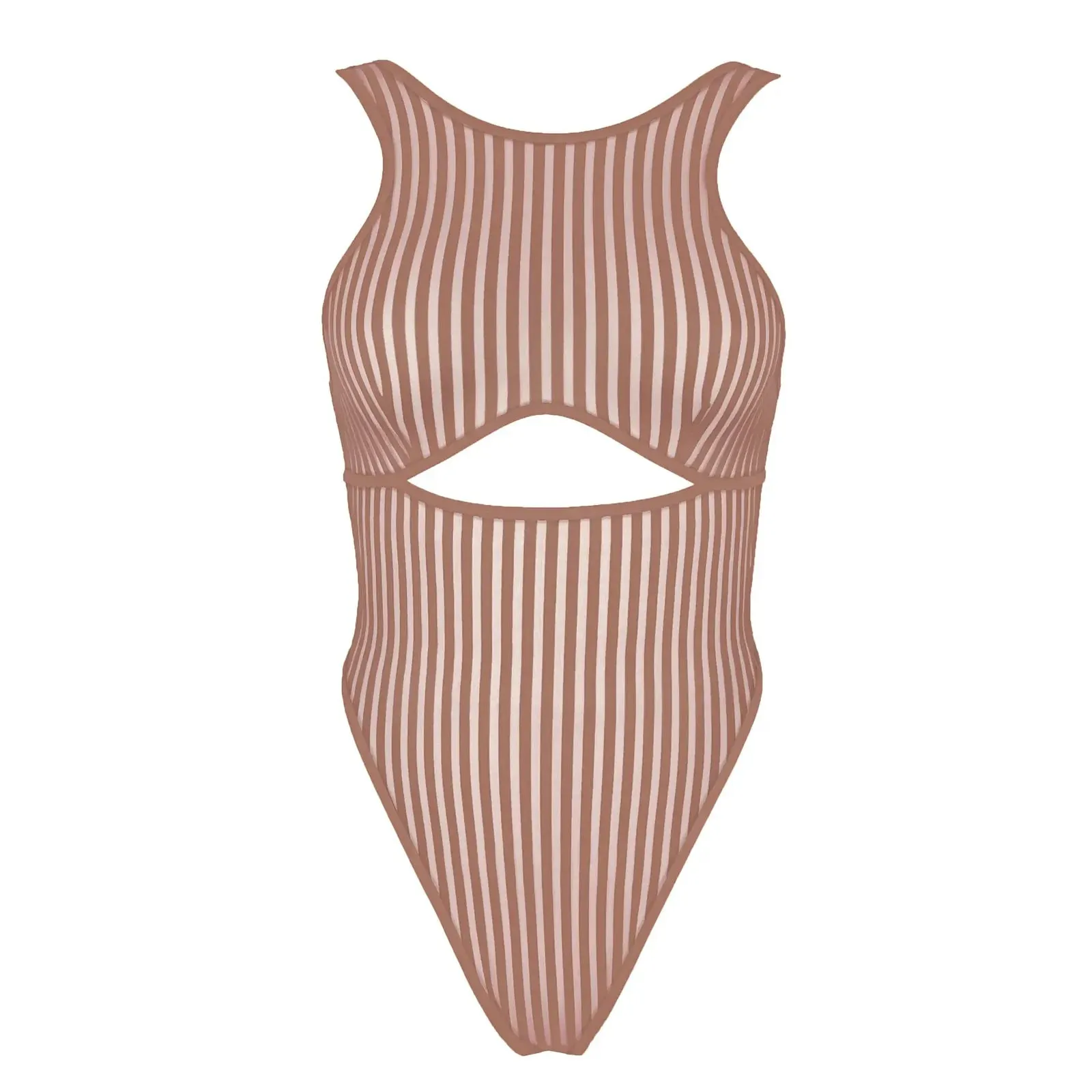 Vertigo Cutout Bodysuit in Mushroom