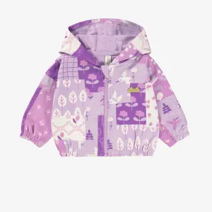 Veste mauve à imprimé patchwork, naissance||Purple vest with patchwork print, newborn