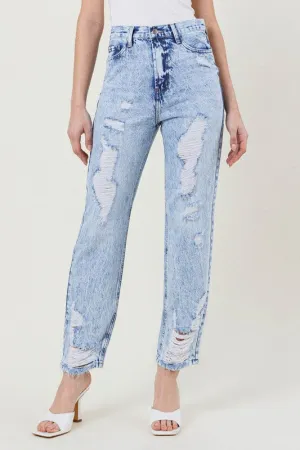 Vibrant M.i.U HIGH WAISTED STRAIGHT LEG IN VINTAGE ACID WASH