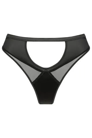 West Black Half Moon Cut-Out G-String