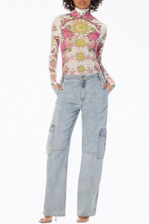 ZADIE POWER MESH TURTLENECK TOP